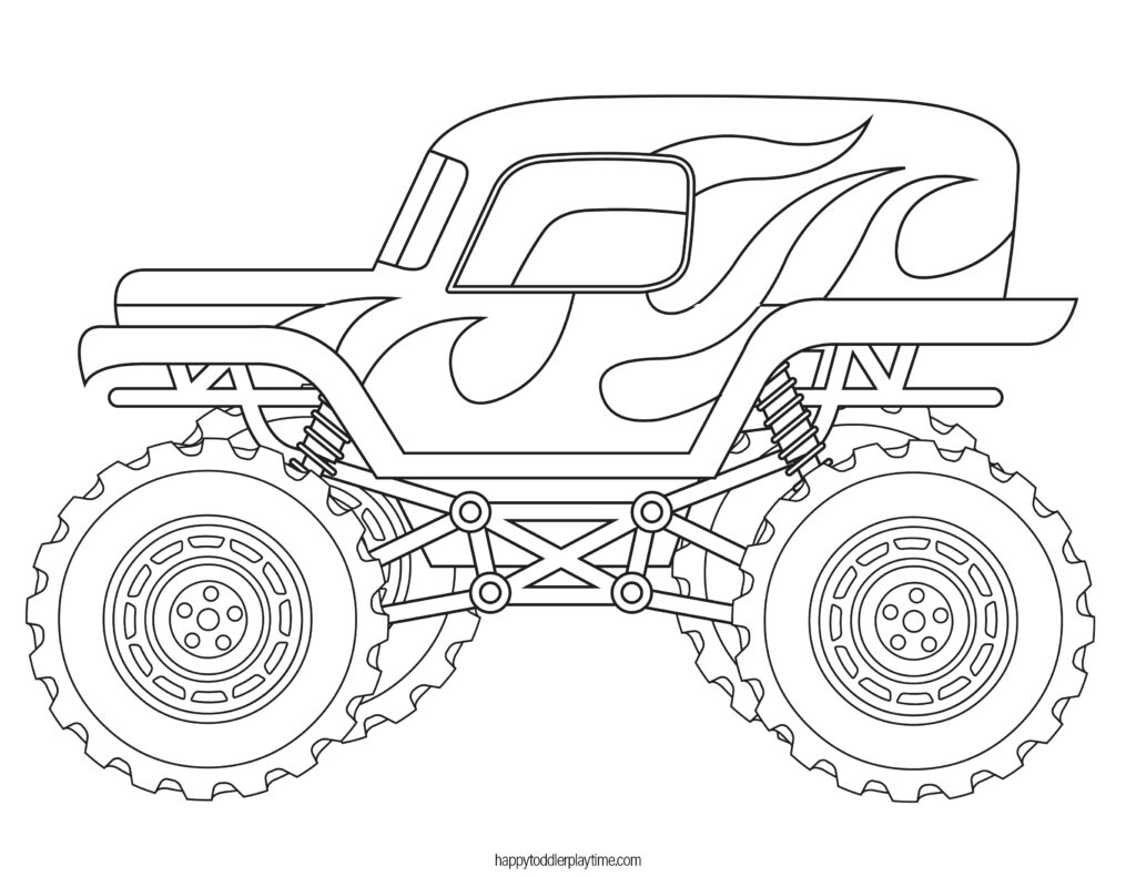 Free monster truck coloring pages for kids