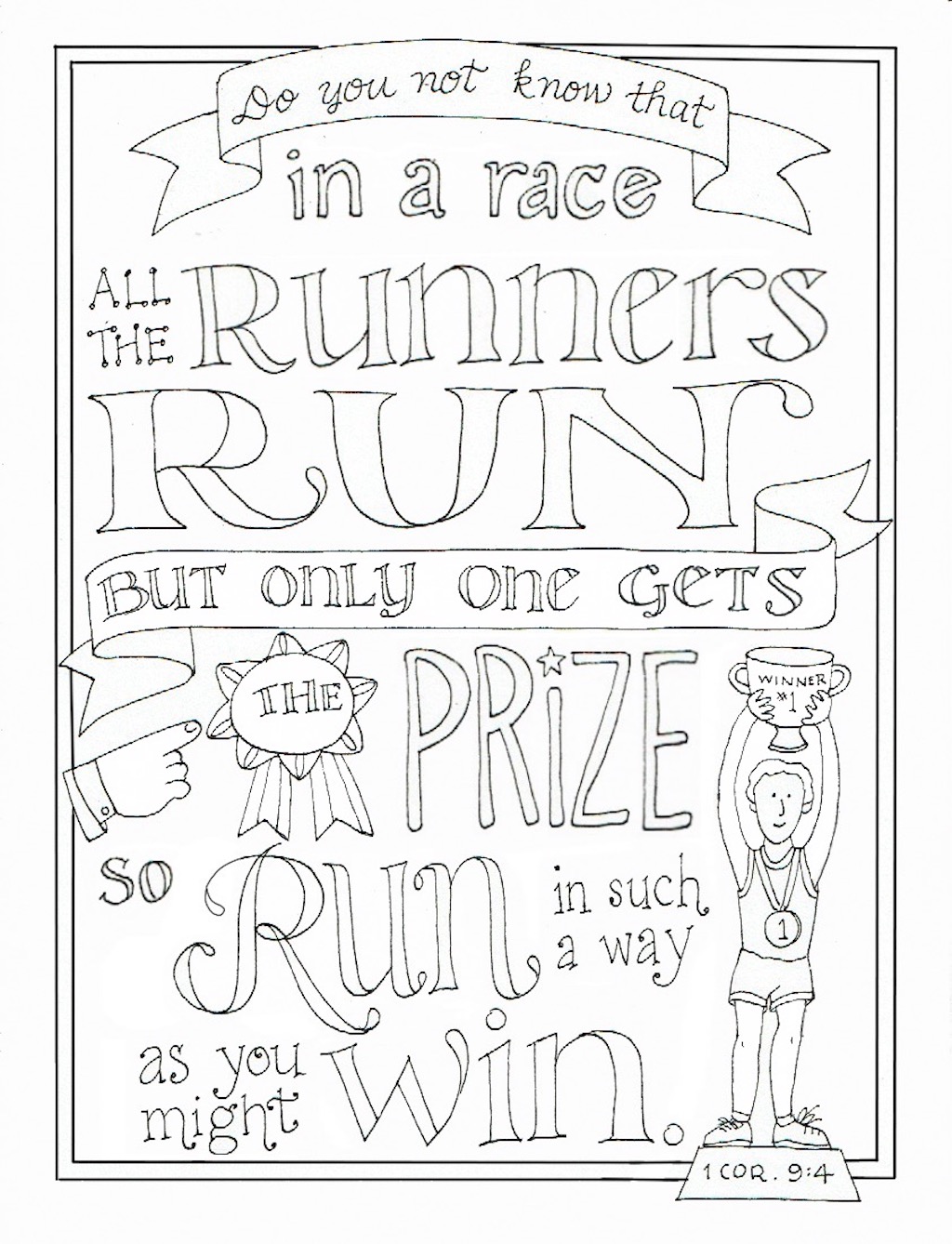 Run to win coloring page