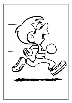 Express your passion for movement with our running coloring pages for kids pdf