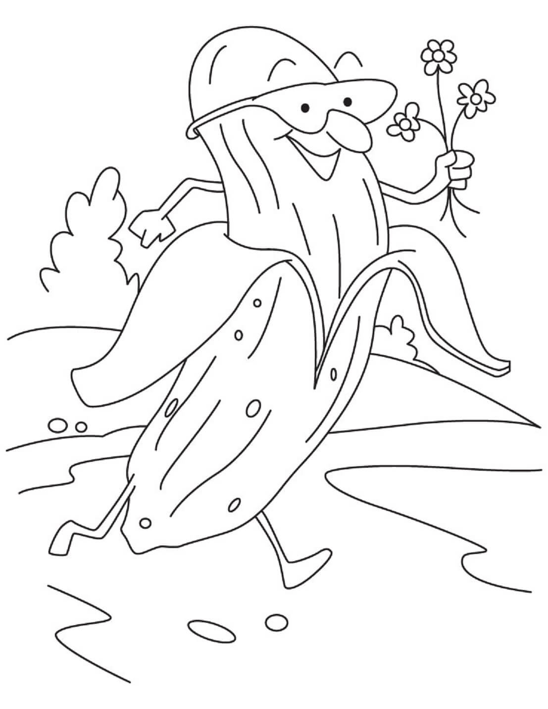 Banana run coloring page