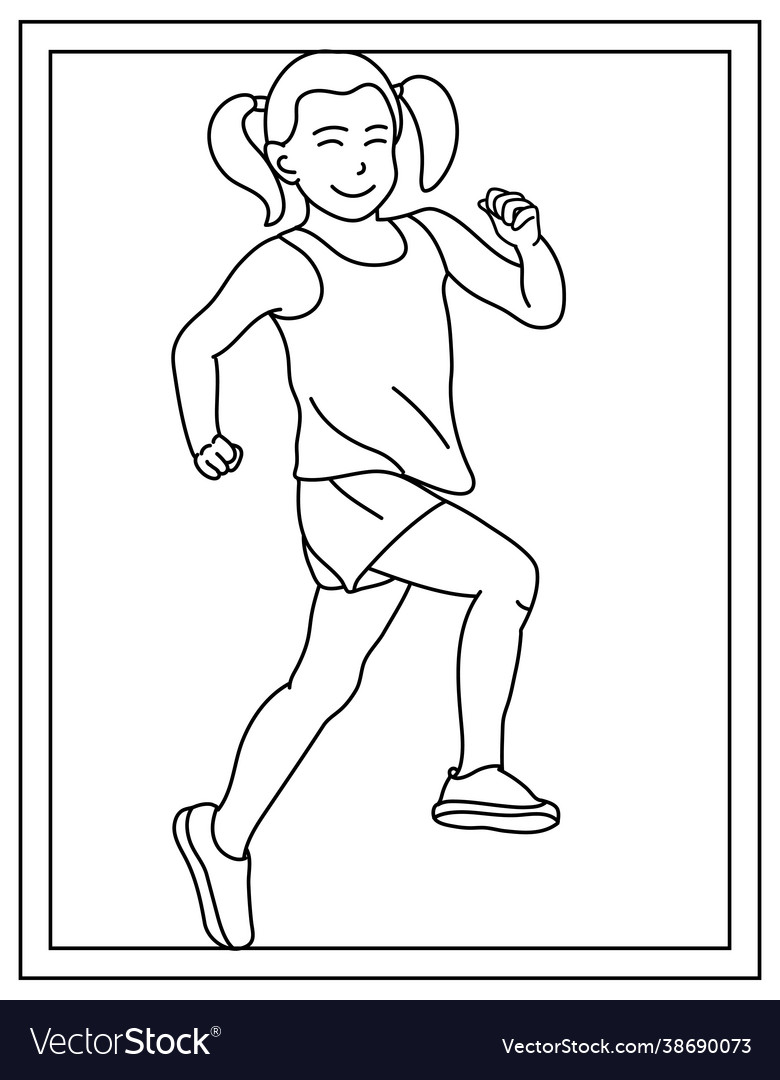 Jogging coloring page royalty free vector image