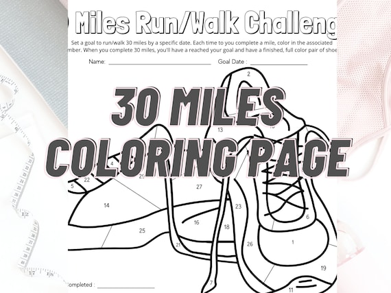 Miles challenge coloring page walkrun goals miles shoes coloring page tracking miles walkedrun