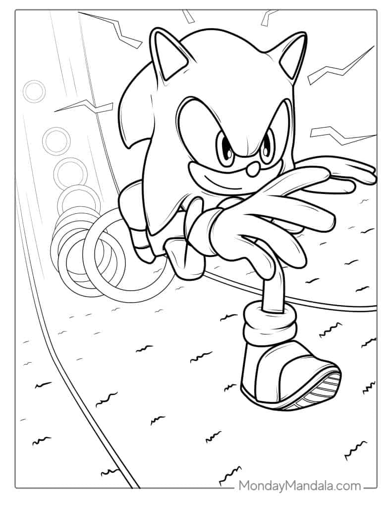 Sonic coloring pages free pdf printables