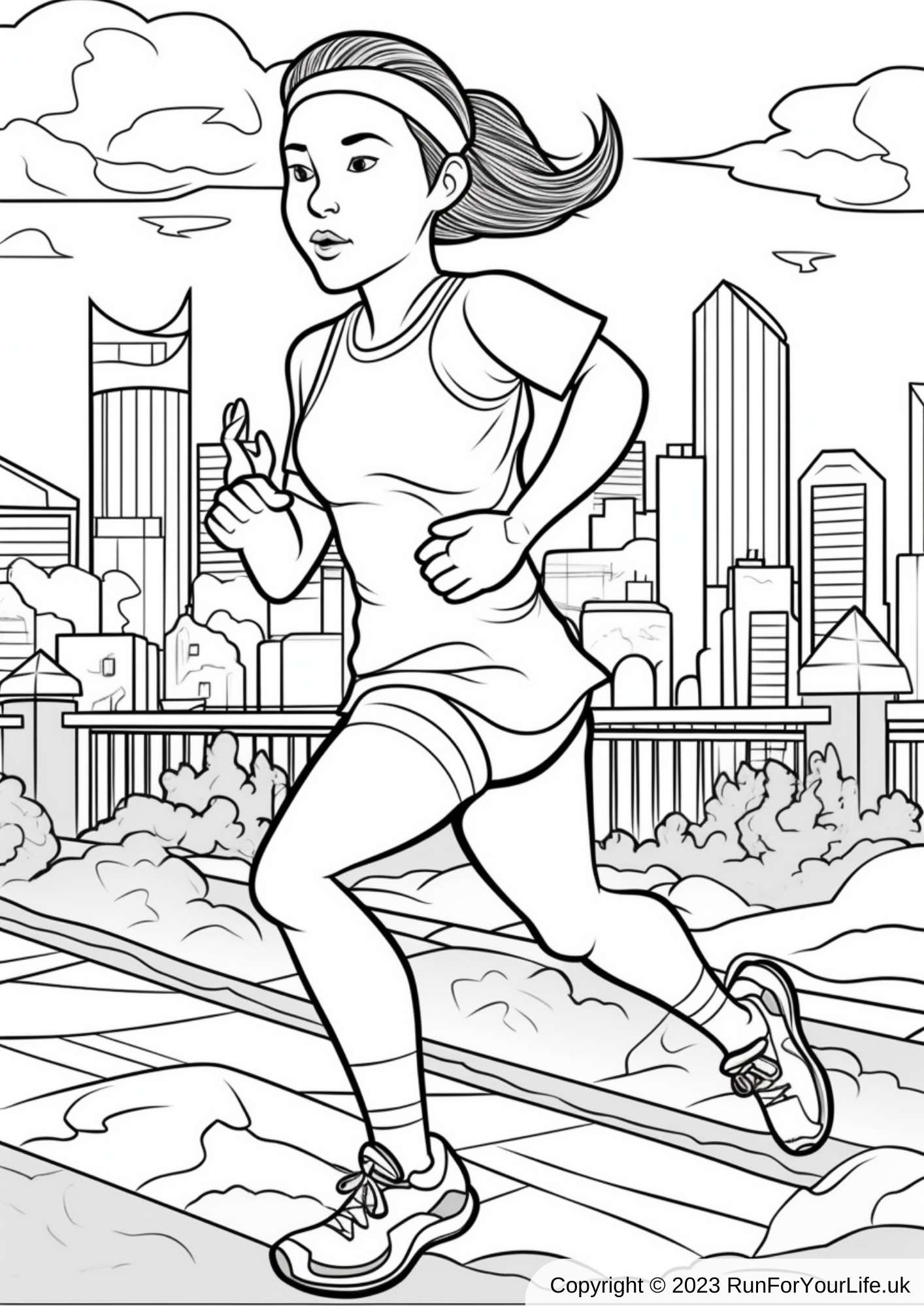 Running colouring pages