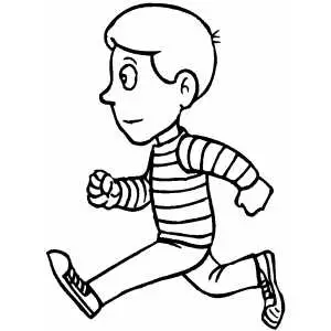 Running boy coloring sheet