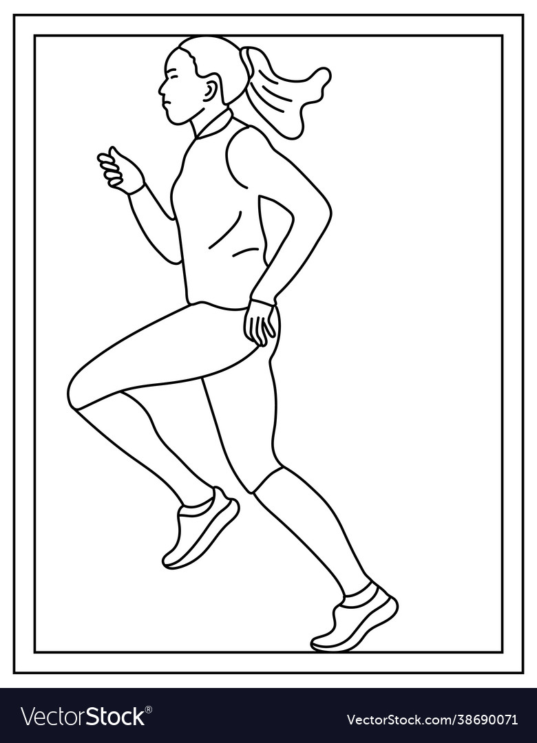 Running coloring page royalty free vector image