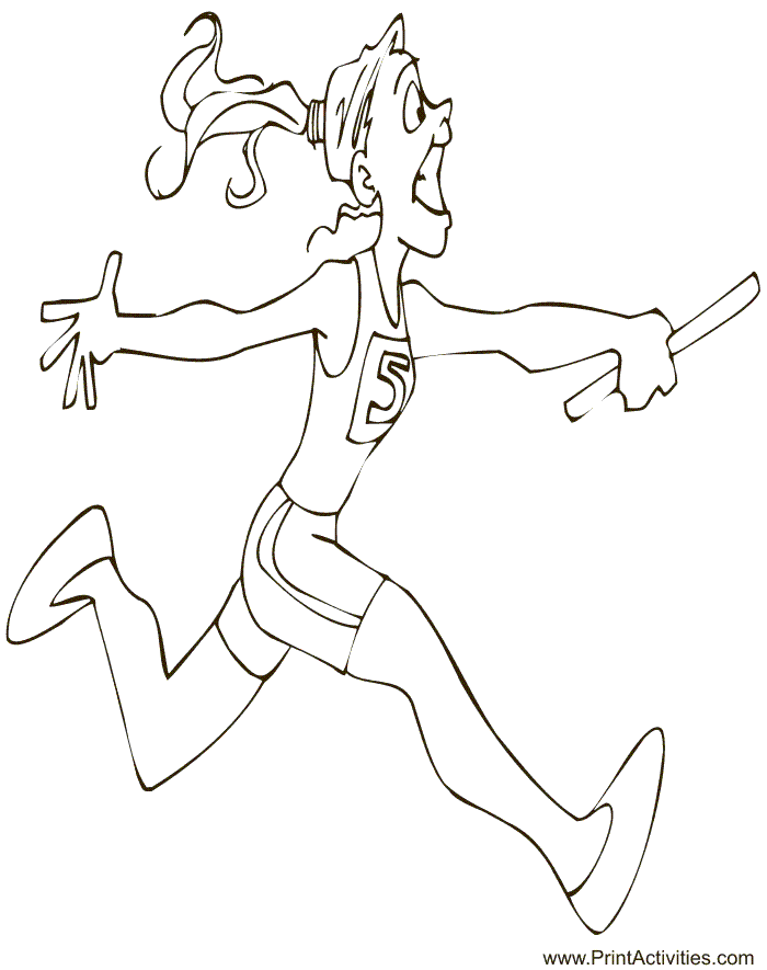 Summer olympics coloring page relay running coloring page