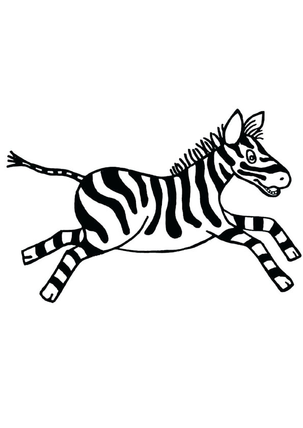 Coloring pages zebra running coloring page