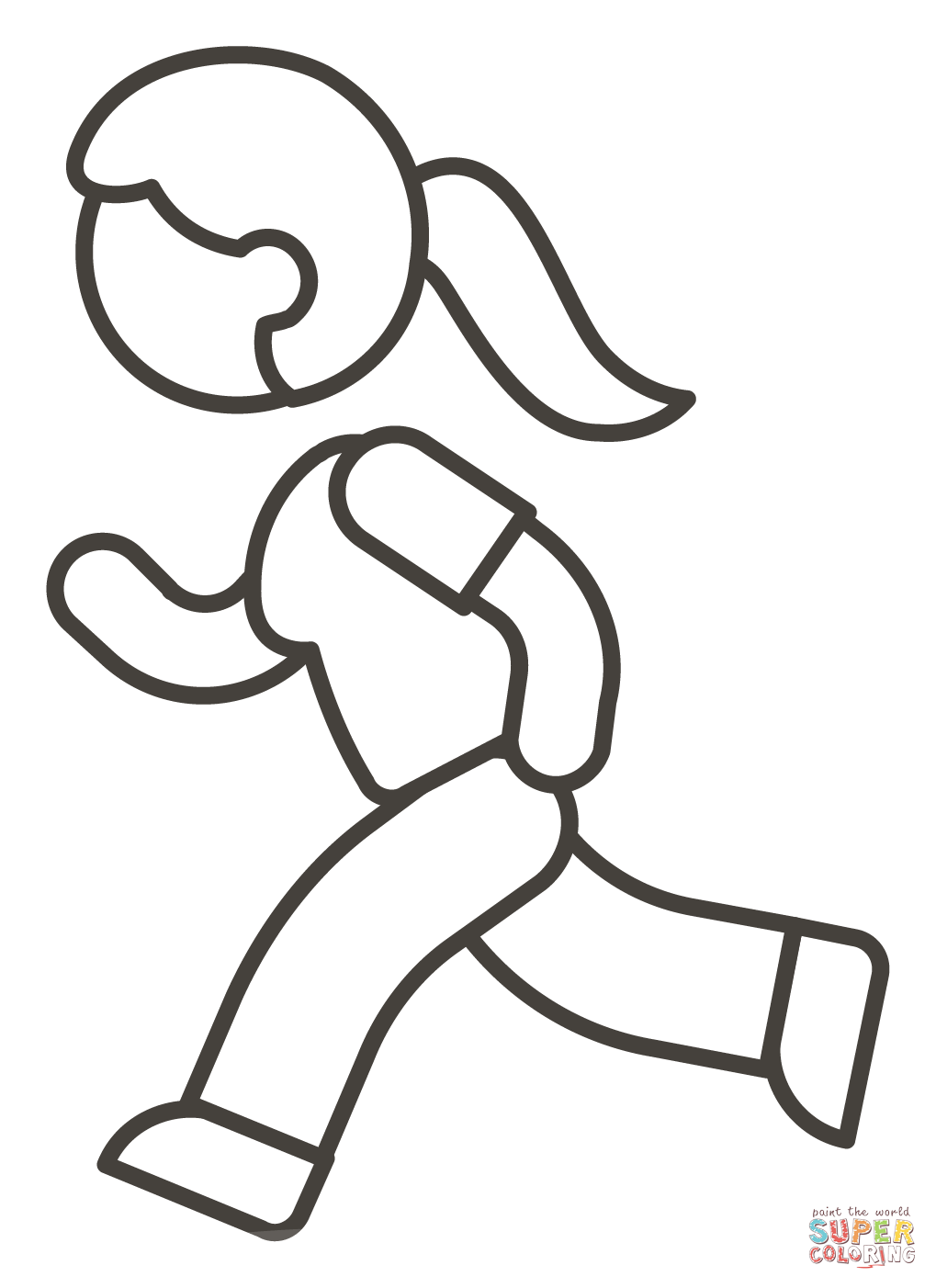 Woman running coloring page free printable coloring pages