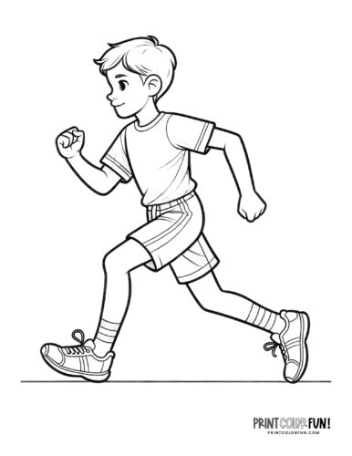 Running clipart coloring pages discover the joy of jogging together at