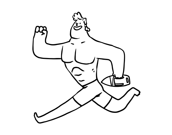 Lifeguard running coloring page