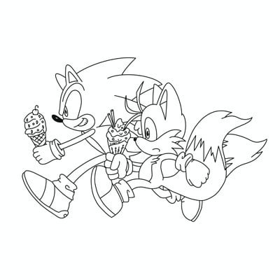 Sonic and tails running coloring page rfreecoloringpages