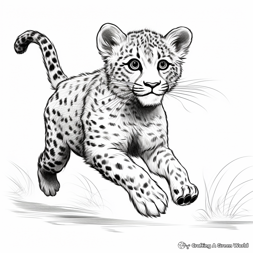 Realistic cheetah coloring pages