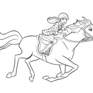 Barbie horse coloring pages printable for free download