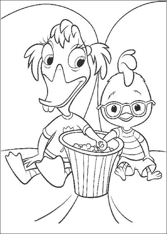 Chicken little and abbey coloring page free printable coloring pages