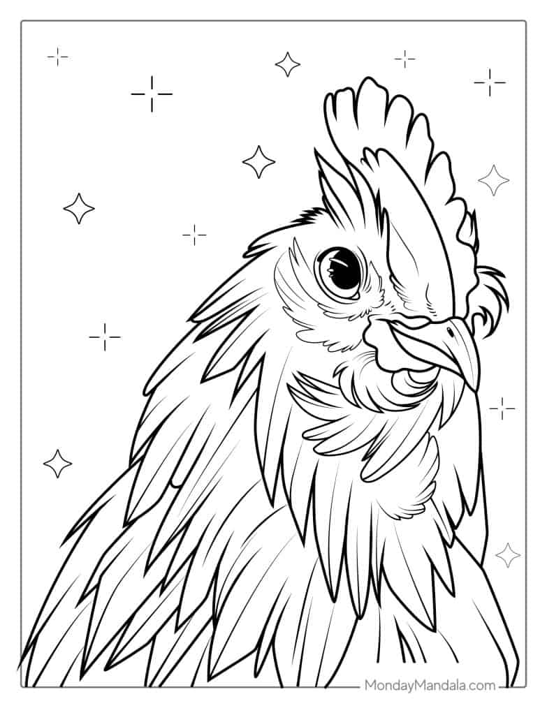 Chicken coloring pages free pdf printables