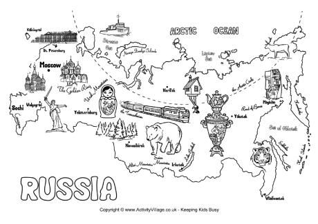 Russia map colouring page russia map history for kids geography for kids