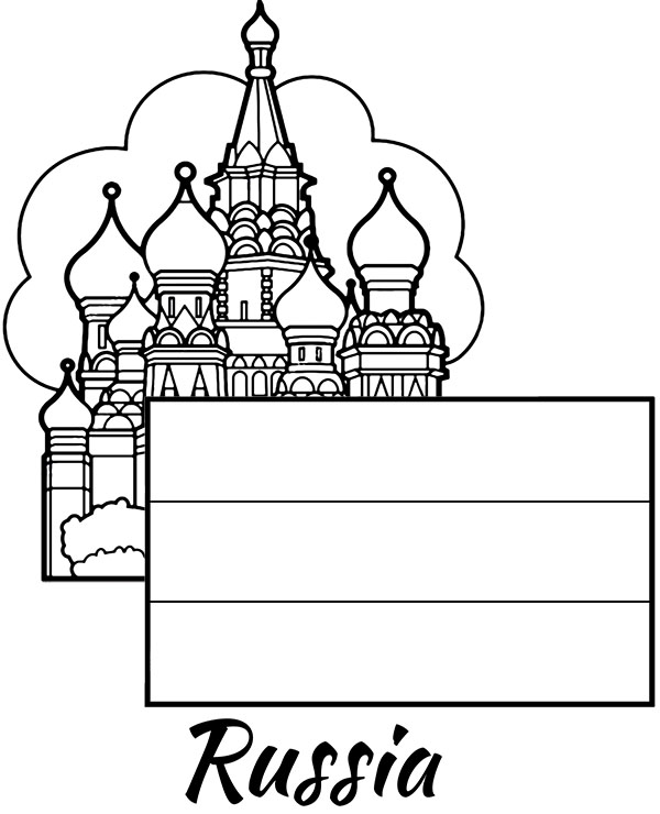 Printable educational coloring page for children russia flag