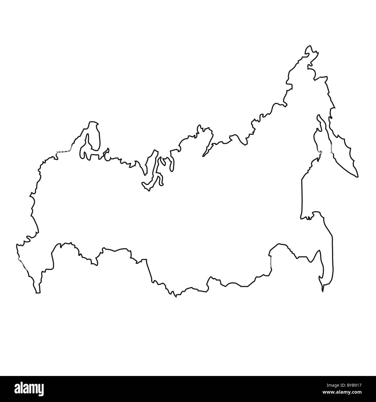 Russia map outline hi