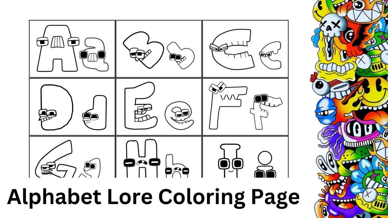 Alphabet lore a b c coloring pages drawing coloring