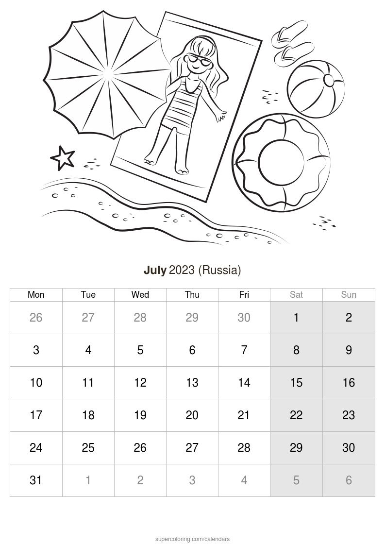 July calendar