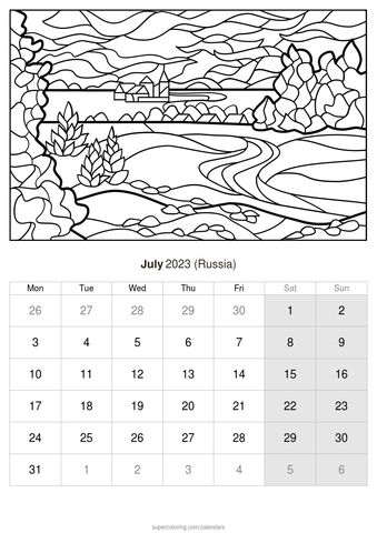 July calendar