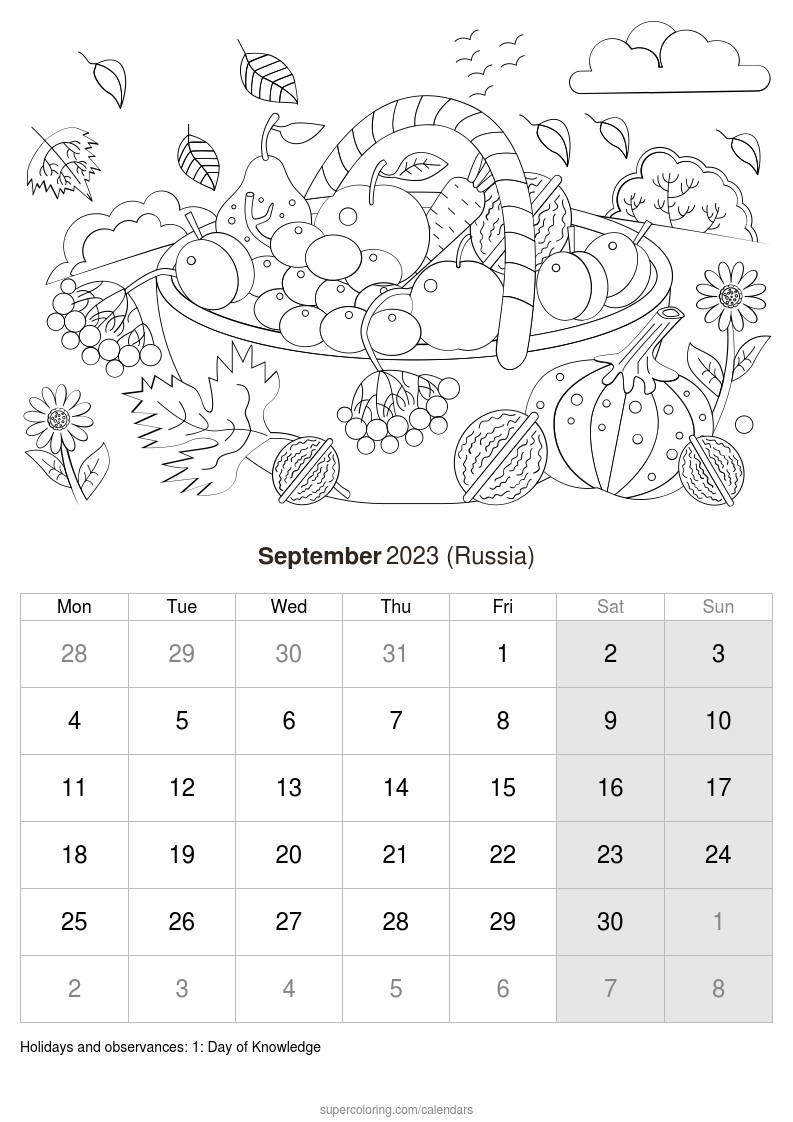 September calendar