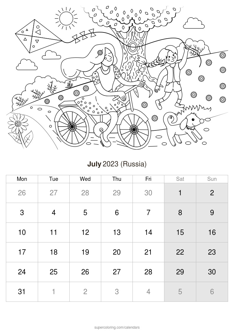 July calendar