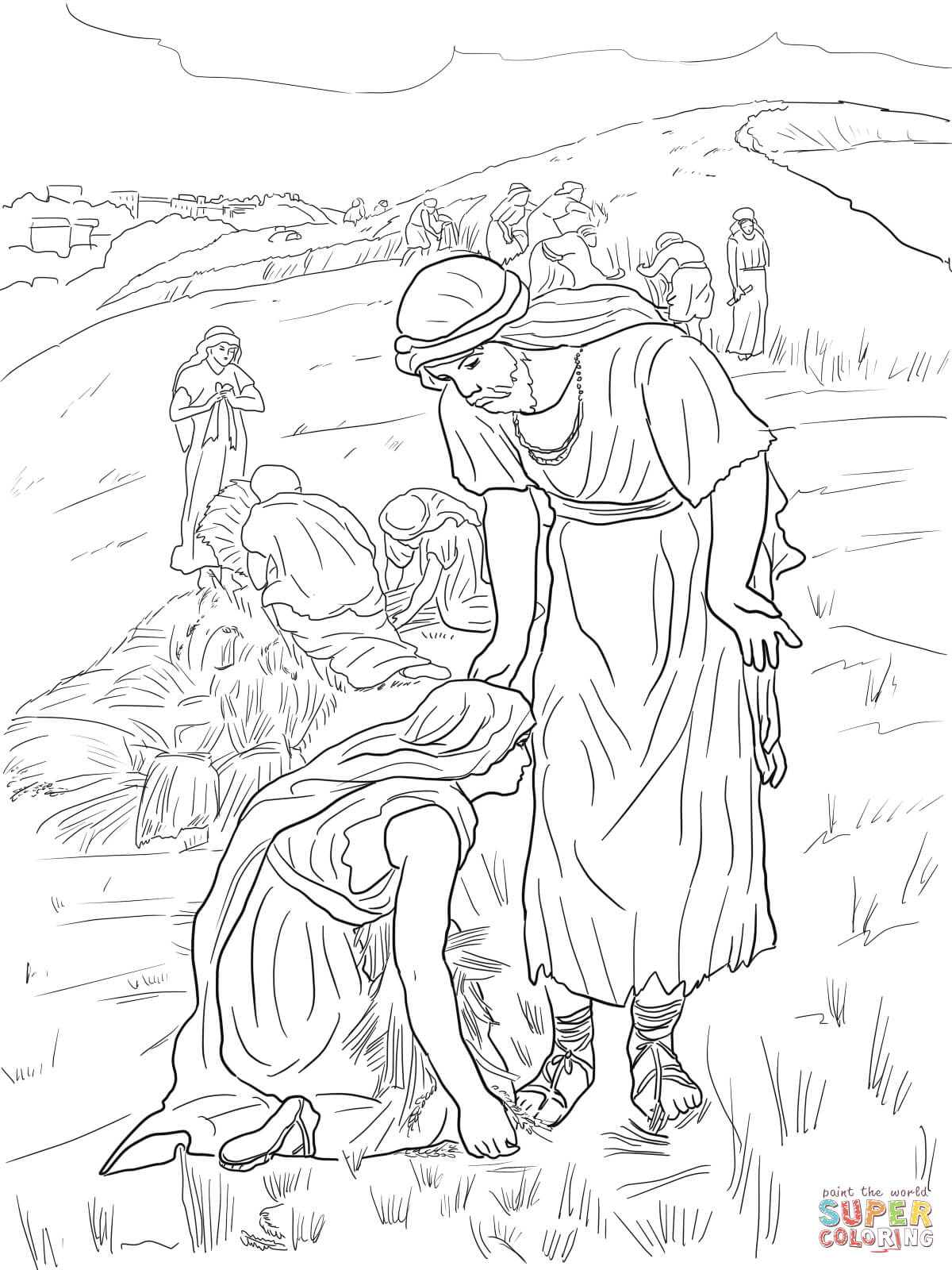 Ruth and boaz coloring page free printable coloring pages