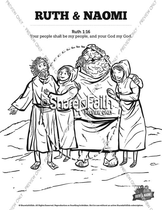 Ruth and naomi sunday school coloring pages â