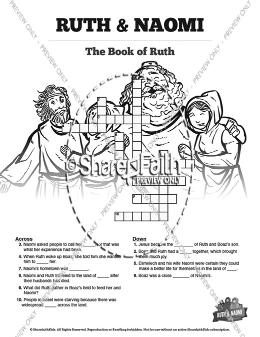 Ruth and naomi sunday school crossword puzzles clover media