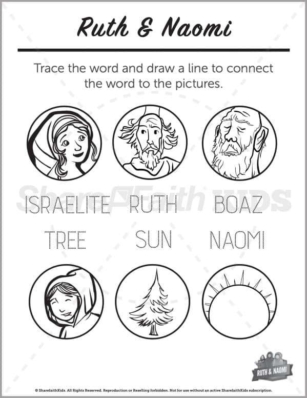 Ruth and naomi preschool coloring pages â