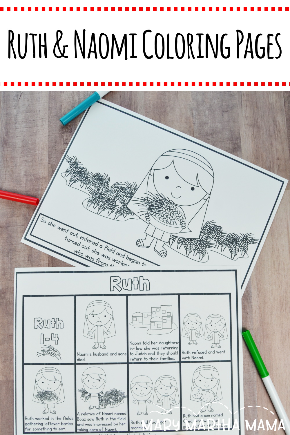 Ruth and naomi coloring pages â mary martha mama