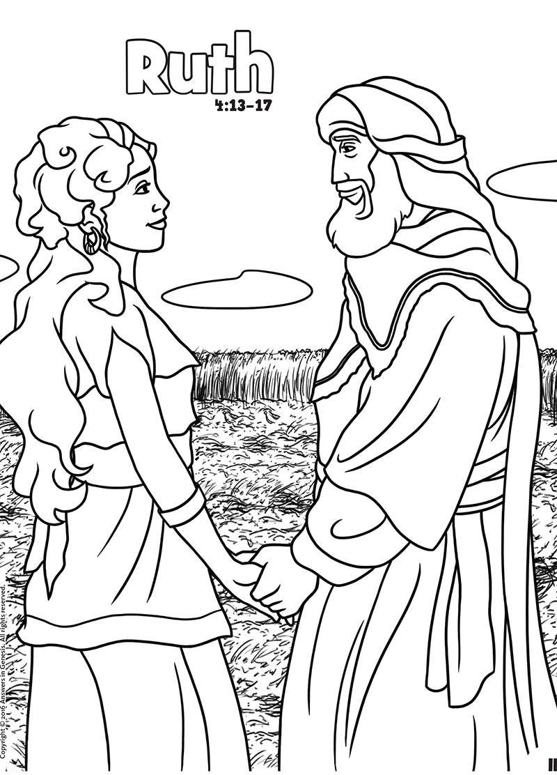 Ruth books of the bible coloring kids coloring activity kids answers