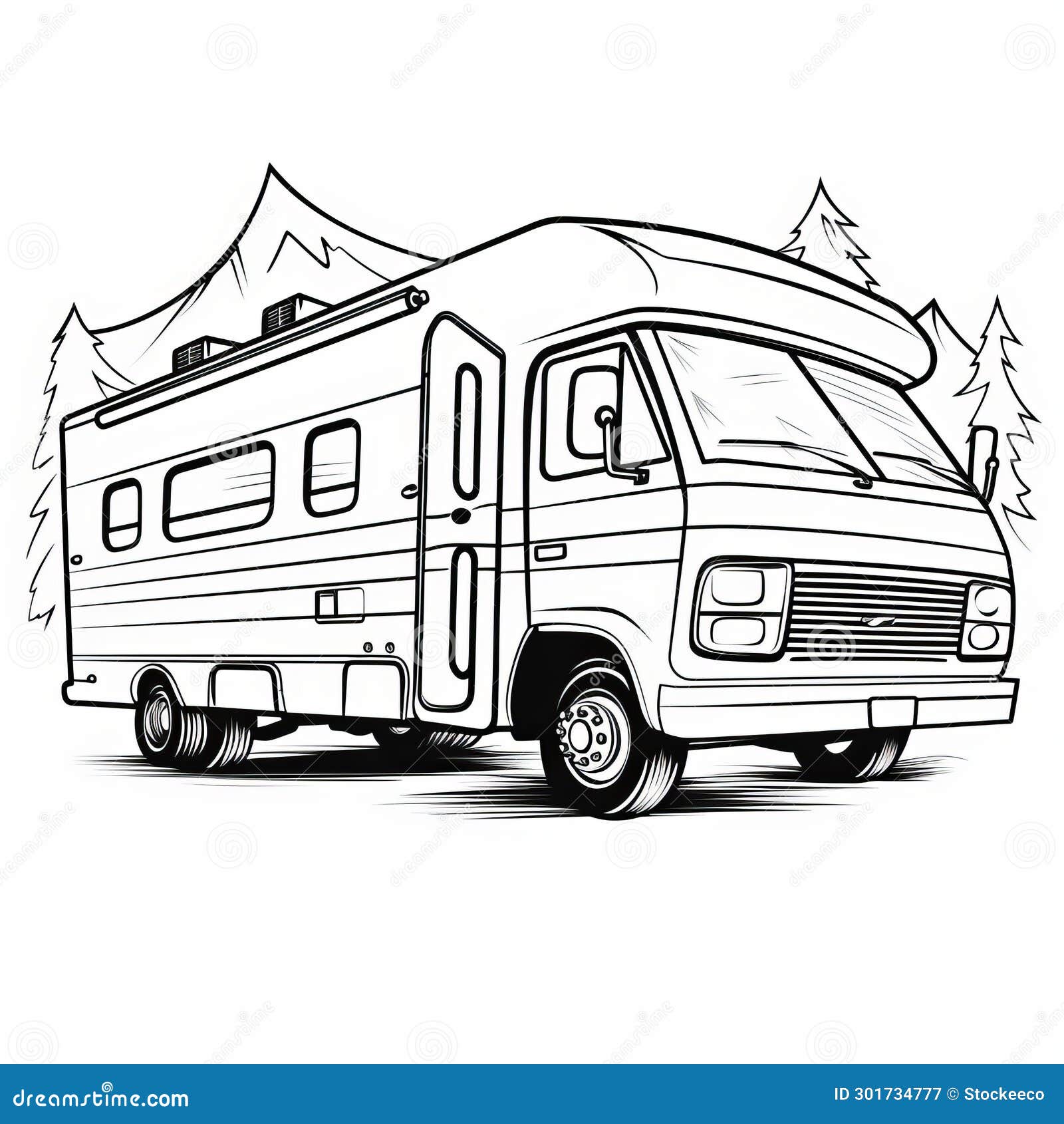 Rv coloring pages stock illustrations â rv coloring pages stock illustrations vectors clipart