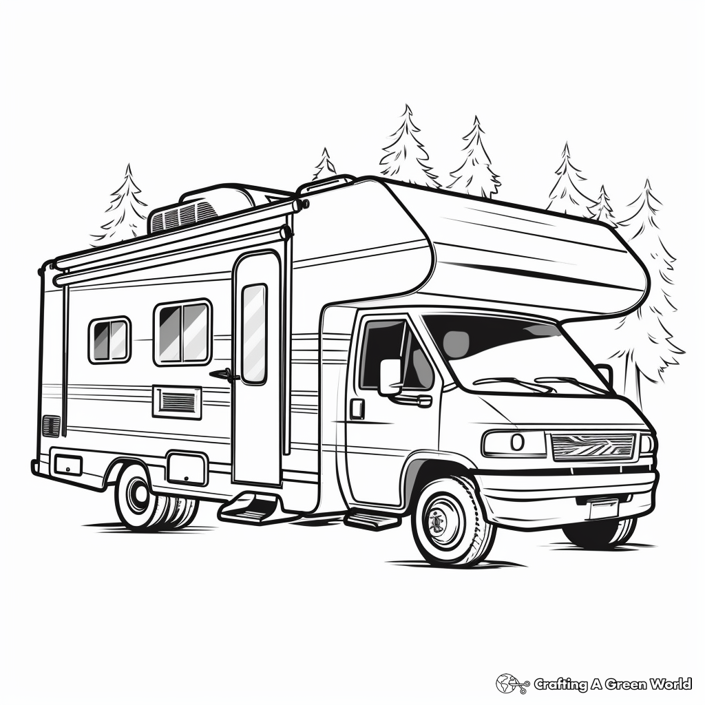 Camper rv coloring pages