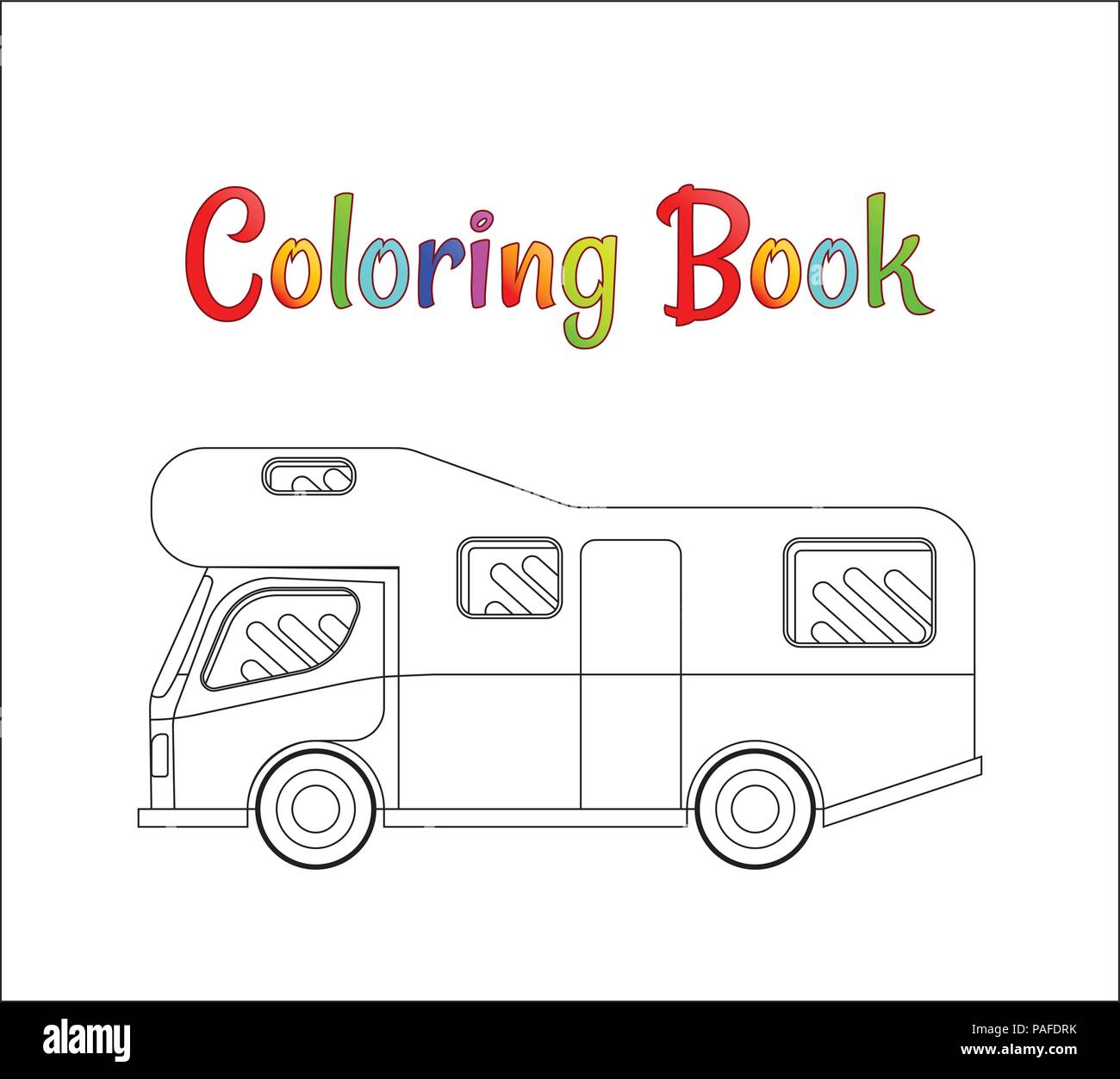 Camping car vector concept coloring pages for kids vector illustration eps stock vector image art