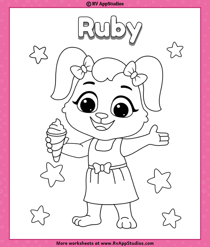 Cute ruby coloring page to download and color