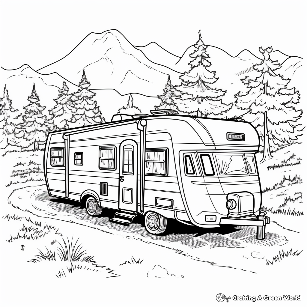 Camper rv coloring pages