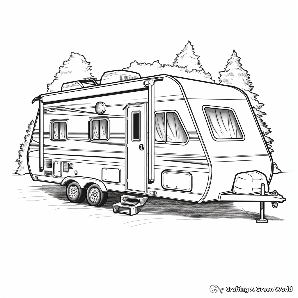 Camper rv coloring pages