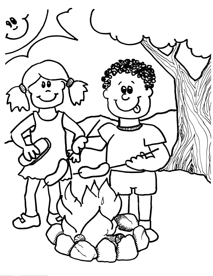 Camping coloring pages