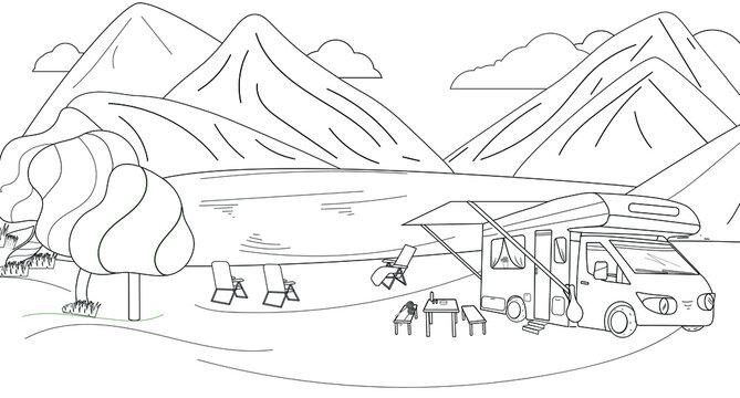 Camping coloring pages images â browse photos vectors and video