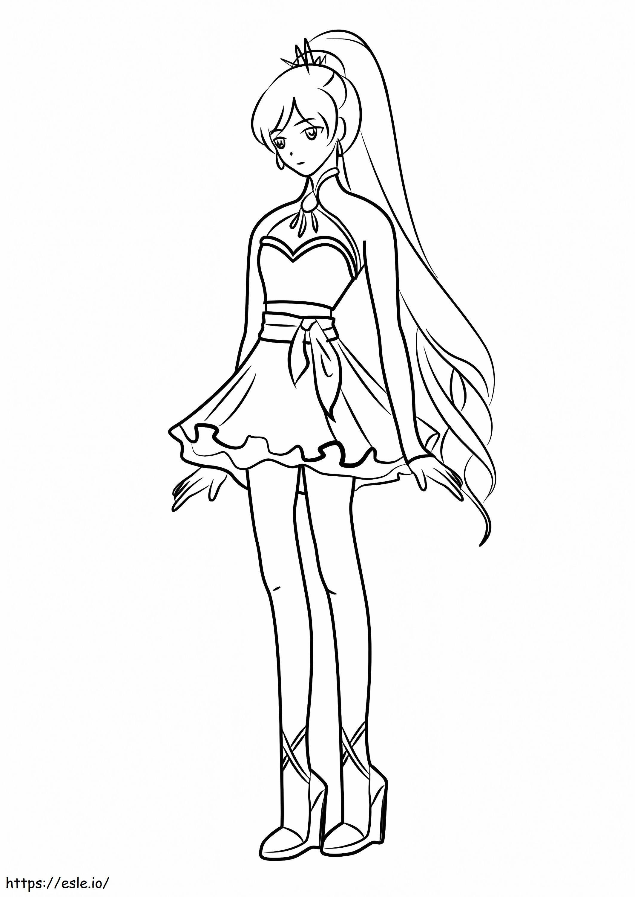 Weiss schnee from rwby coloring page