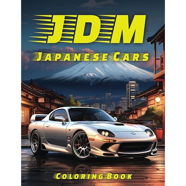 Jdm car coloring book japanese cars adult coloring book