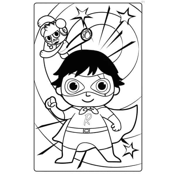 Ryan and bo panda coloring page