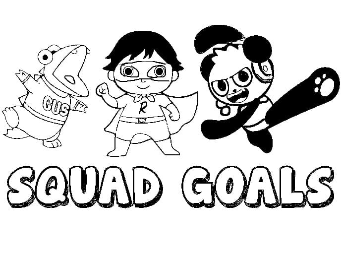 Ryans world squad goals coloring page