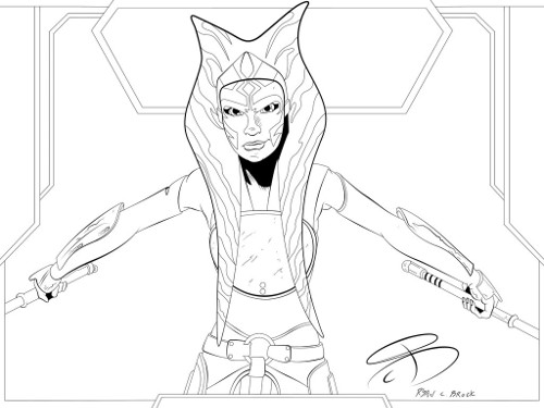 Ahsoka tano colouring pages by ryan brock â all things ahsoka