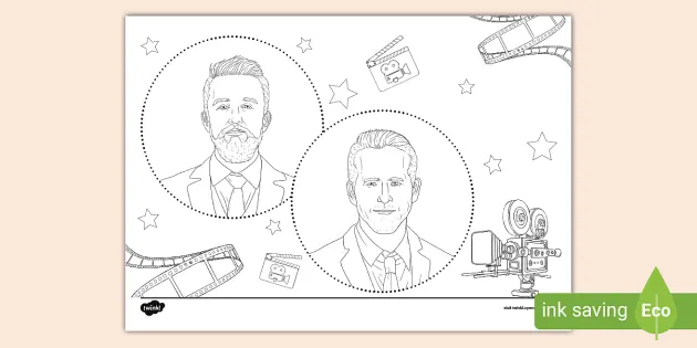 Ryan reynolds and rob mcelhenny colouring sheets taflenni lliwio ryan