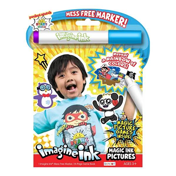 Ryans world imagine ink magic ink marker and coloring book