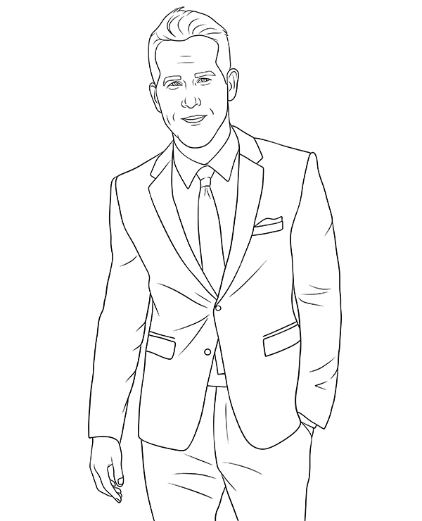 Ryan reynolds coloring page sheet